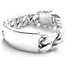 Silver Curb Chain Bracelet With ID-Plate 20 mm 24 cm 295g